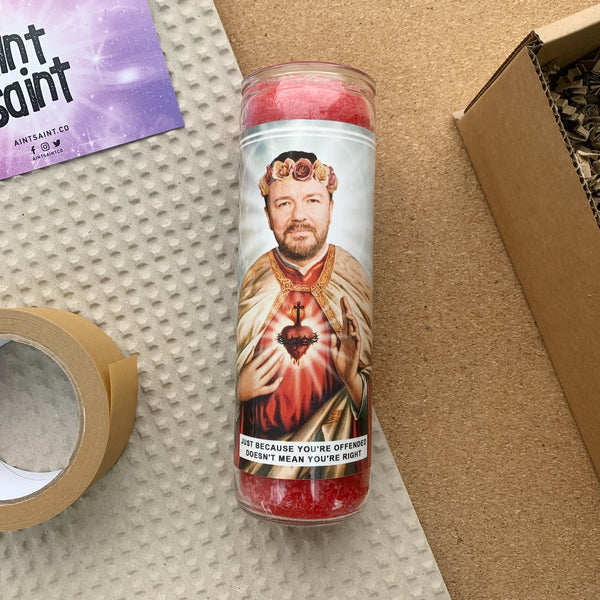 Saint Ricky Gervais Prayer Candle