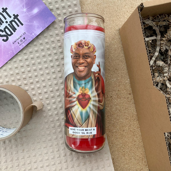 Saint Ainsley Harriott Prayer Candle