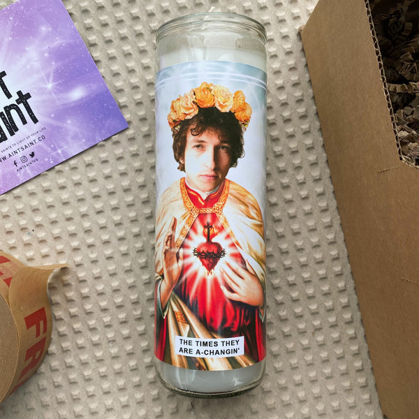 Saint Bob Dylan Prayer Candle