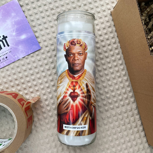 Saint Samuel L Jackson Prayer Candle