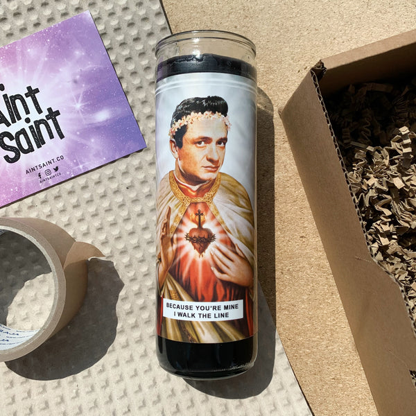Saint Johnny Cash Prayer Candle