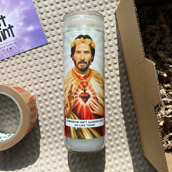 Saint Keanu Reeves Prayer Candle