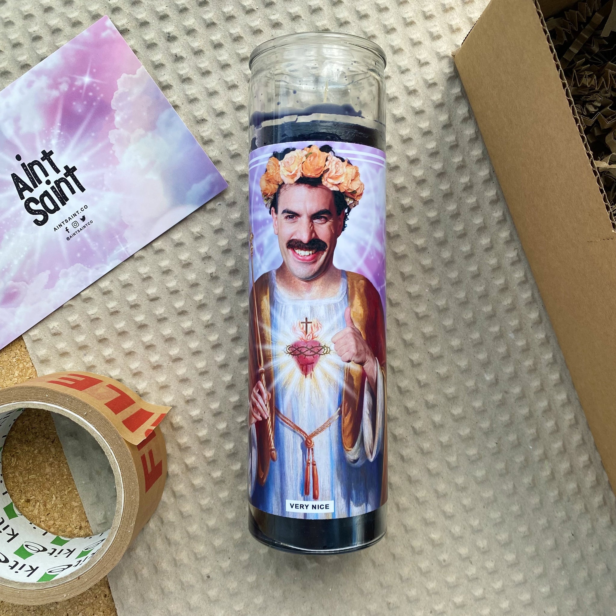 Saint Borat Sagdiyev | Sacha Baron Cohen Prayer Candle