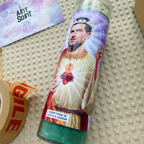 Saint Novak Djokovic Prayer Candle