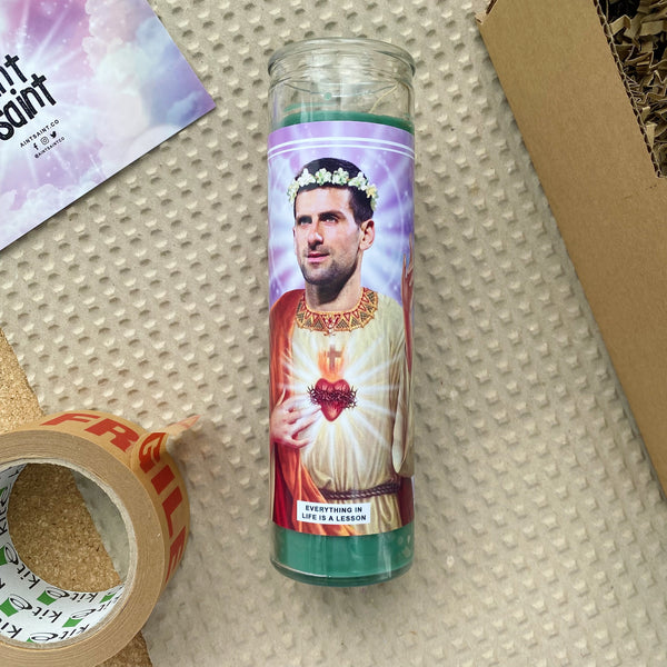 Saint Novak Djokovic Prayer Candle