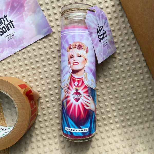 Saint Patsy Stone | Joanna Lumley | Absolutely Fabulous Prayer Candle