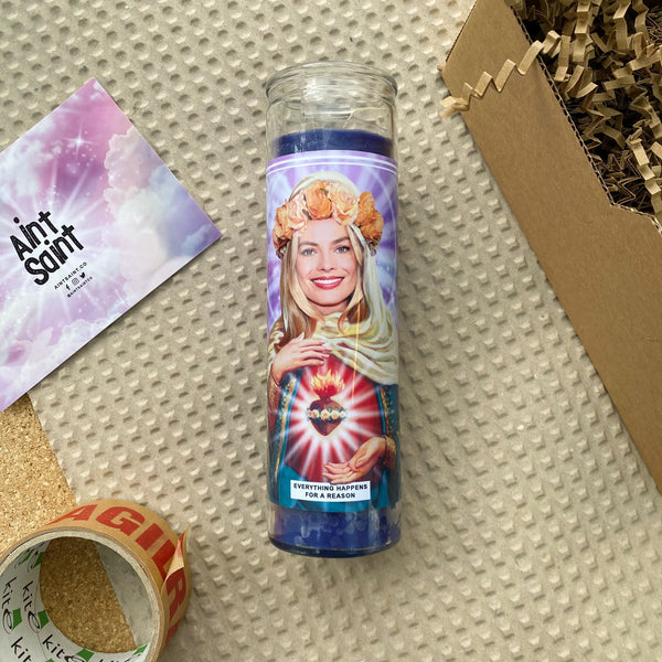 Saint Margot Robbie Prayer Candle