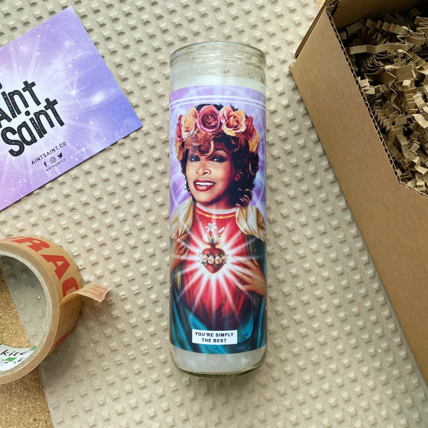 Saint Tina Turner Prayer Candle