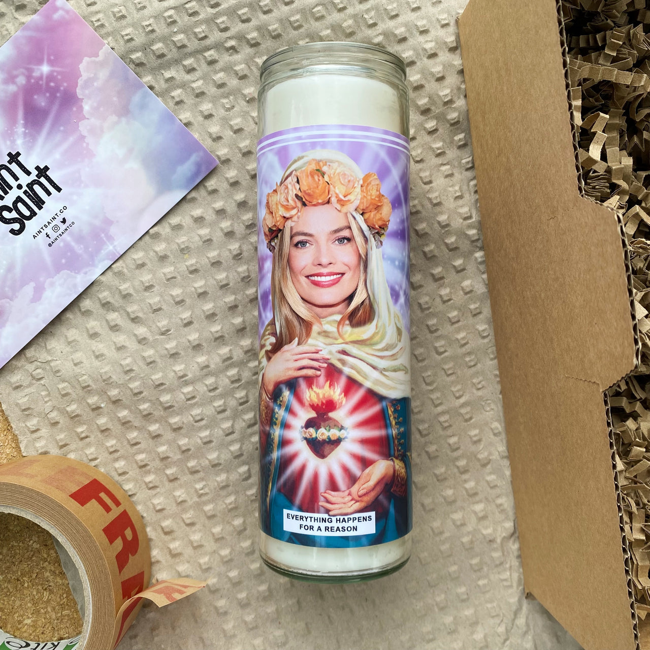 Saint Margot Robbie Prayer Candle