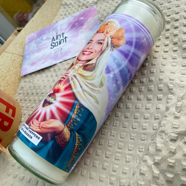 Saint Margot Robbie Prayer Candle