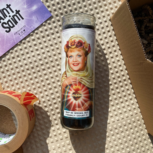 Saint Angela Lansbury | Jessica Fletcher | Murder She Wrote Prayer Candle