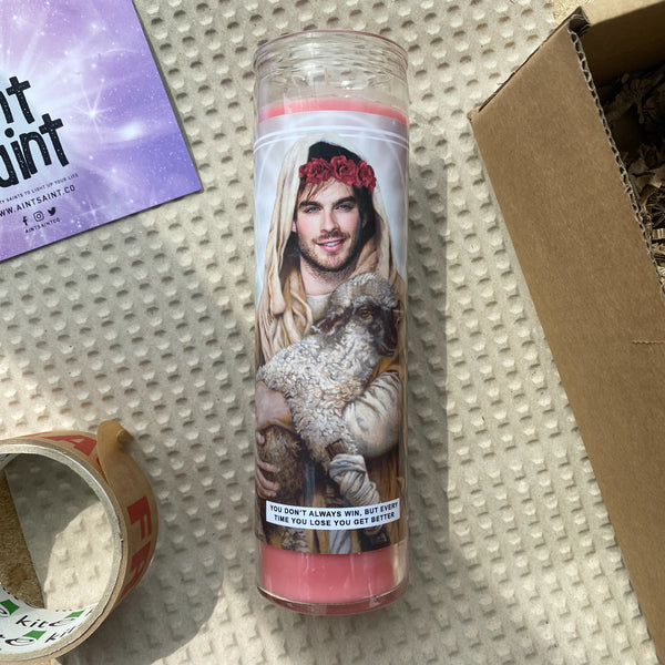 Saint Ian Somerhalder | Damon Salvatore | Vampire Diaries Prayer Candle