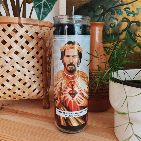 Saint Keanu Reeves Prayer Candle