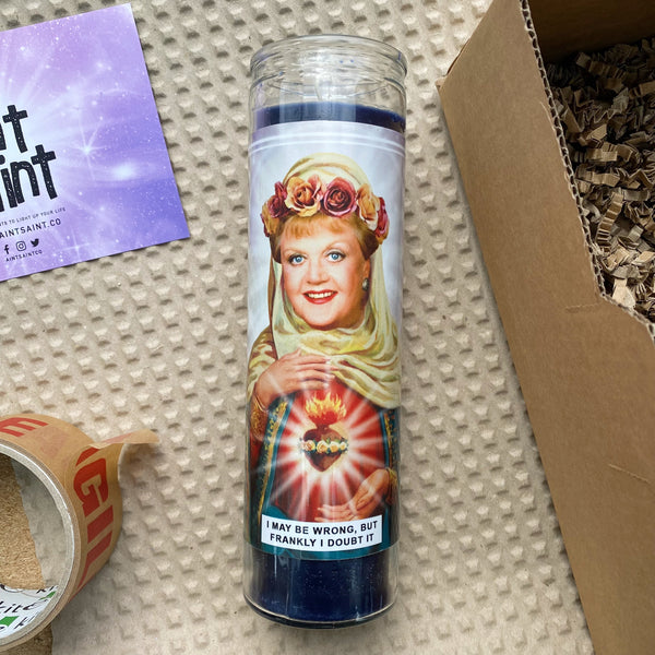 Saint Angela Lansbury | Jessica Fletcher | Murder She Wrote Prayer Candle