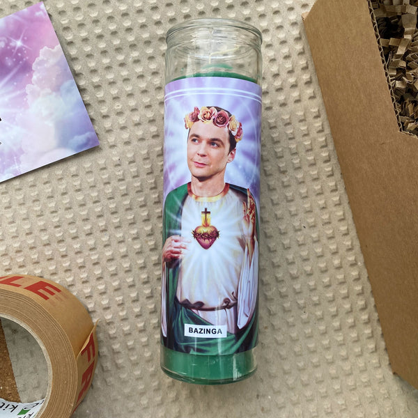 Saint Sheldon Cooper | Jim Parsons | Big Bang Theory Prayer Candle