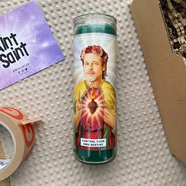 Saint Brad Pitt Prayer Candle