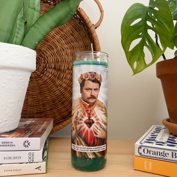 Saint Ron Swanson | Nick Offerman | Parks and Recreation Prayer Candle