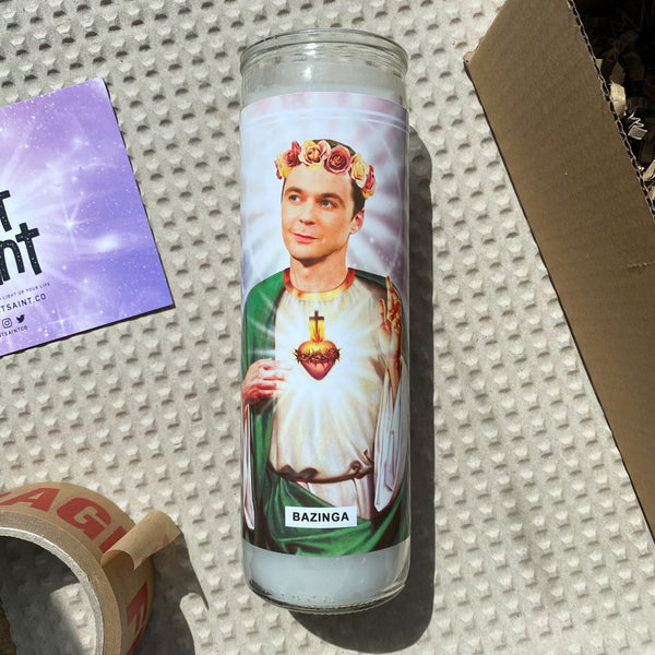 Saint Sheldon Cooper | Jim Parsons | Big Bang Theory Prayer Candle