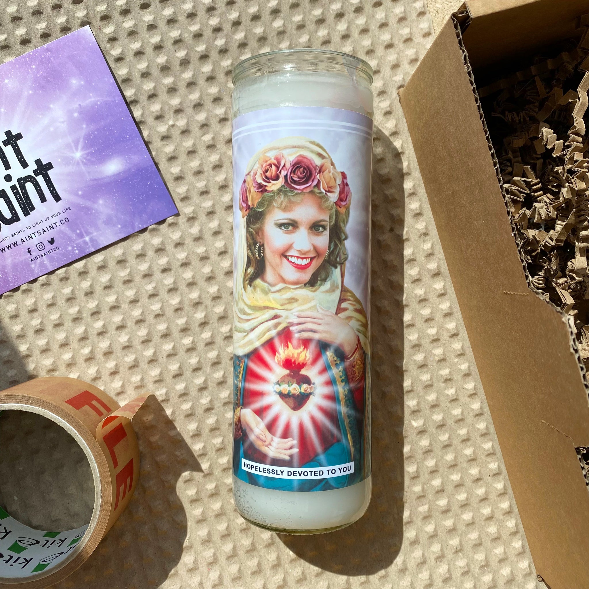 Saint Olivia Newton-John | Sandy Grease Prayer Candle