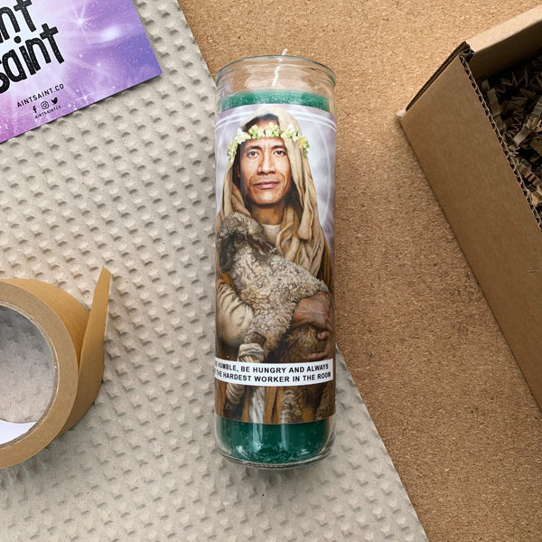 Saint Dwayne Johnson | The Rock Prayer Candle