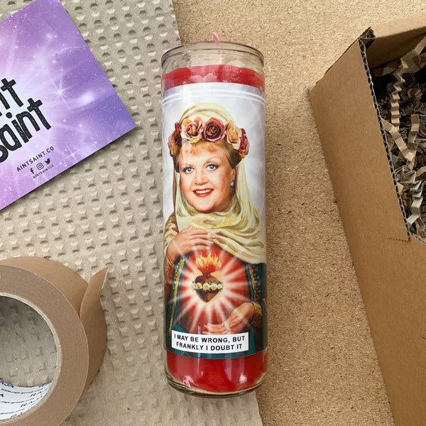 Saint Angela Lansbury | Jessica Fletcher | Murder She Wrote Prayer Candle