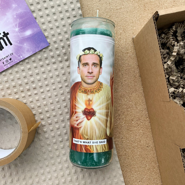 Saint Michael Scott | Steve Carell | The Office Prayer Candle