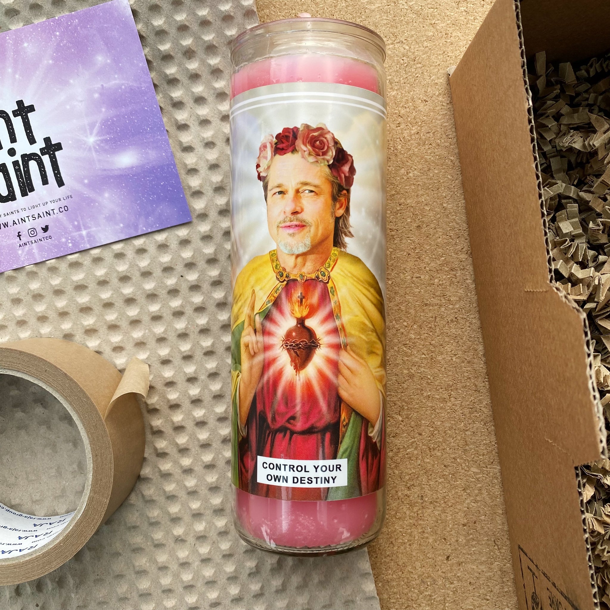 Saint Brad Pitt Prayer Candle