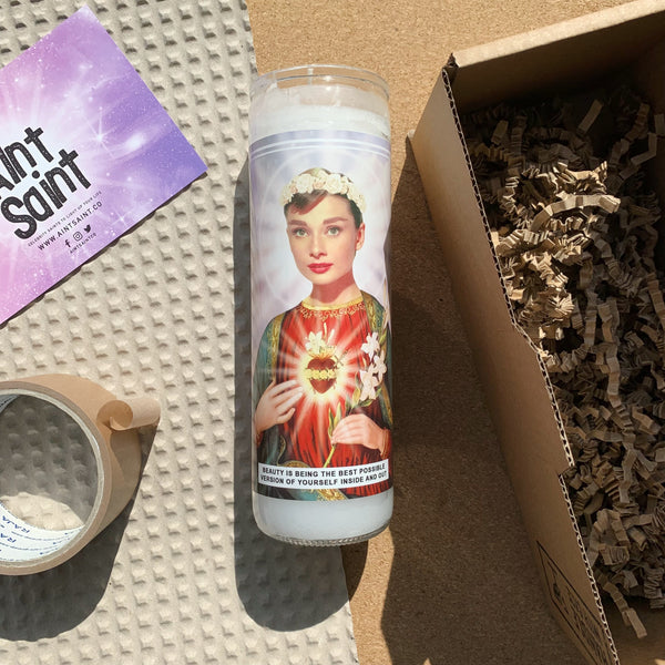 Saint Audrey Hepburn Prayer Candle