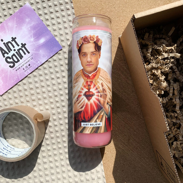 Saint Brendan Fraser | The Mummy | George Of The Jungle Prayer Candle