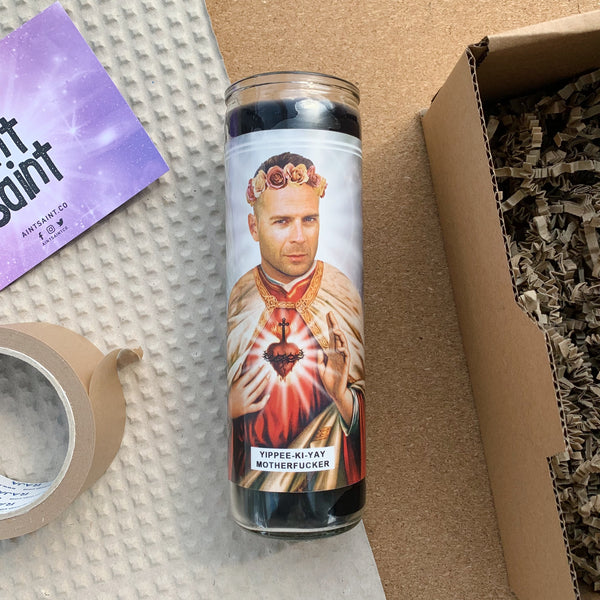 Saint Bruce Willis Prayer Candle