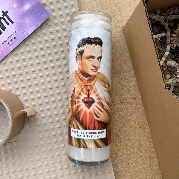 Saint Johnny Cash Prayer Candle