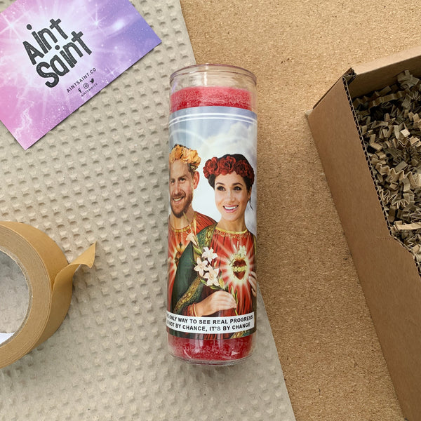 Saint Harry and Meghan Prayer Candle