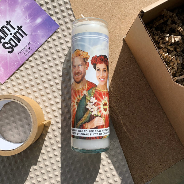 Saint Harry and Meghan Prayer Candle