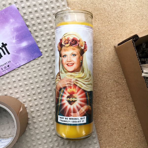 Saint Angela Lansbury | Jessica Fletcher | Murder She Wrote Prayer Candle