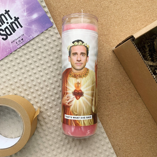 Saint Michael Scott | Steve Carell | The Office Prayer Candle