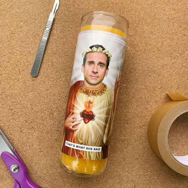 Saint Michael Scott | Steve Carell | The Office Prayer Candle