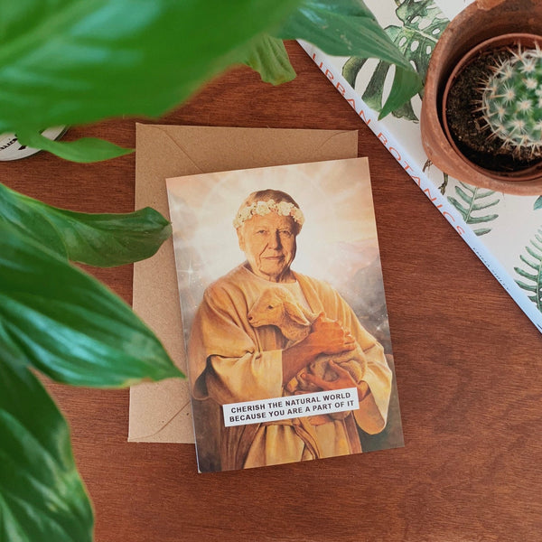 Saint Attenborough | Sir David Attenborough Greetings Card