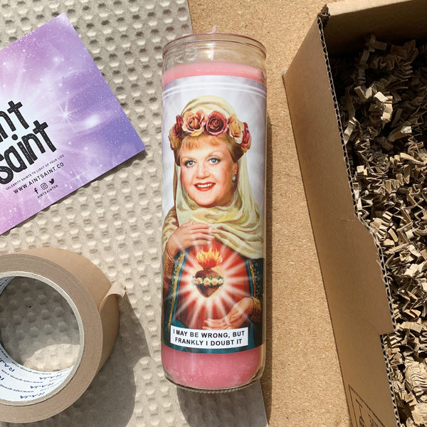 Saint Angela Lansbury | Jessica Fletcher | Murder She Wrote Prayer Candle