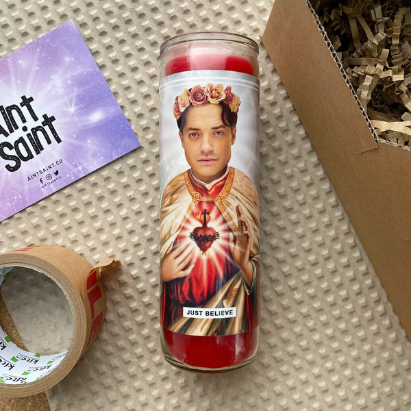 Saint Brendan Fraser | The Mummy | George Of The Jungle Prayer Candle