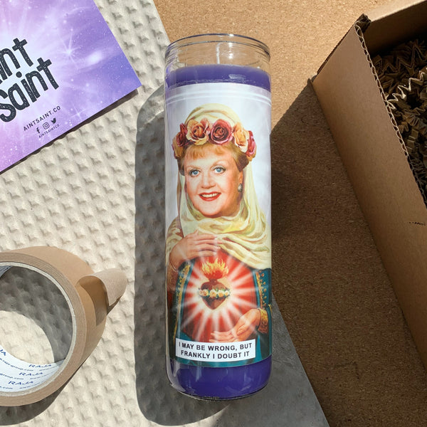 Saint Angela Lansbury | Jessica Fletcher | Murder She Wrote Prayer Candle