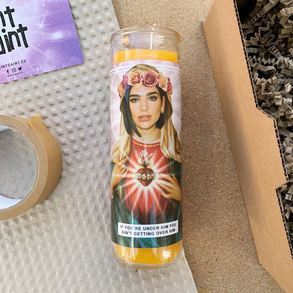 Saint Dua Lipa Prayer Candle