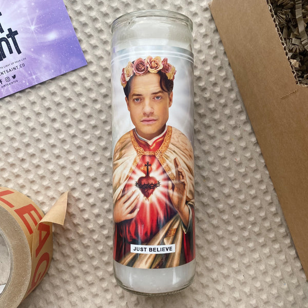 Saint Brendan Fraser | The Mummy | George Of The Jungle Prayer Candle