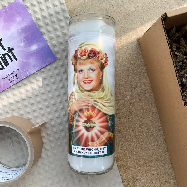 Saint Angela Lansbury | Jessica Fletcher | Murder She Wrote Prayer Candle