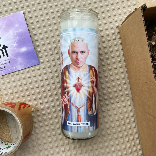 Saint Pitbull | Mr. Worldwide Prayer Candle
