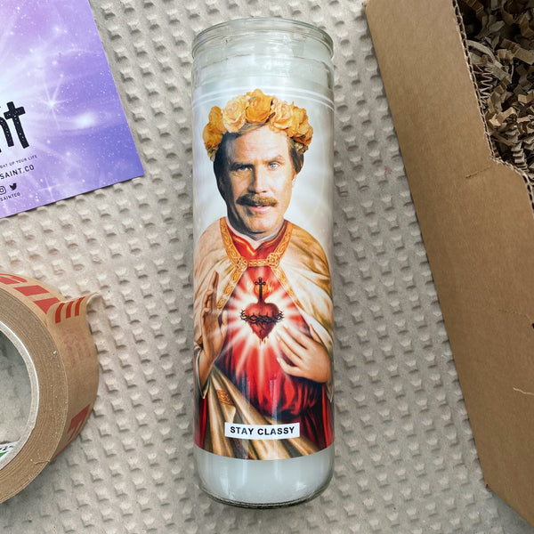 Saint Will Ferrell | Ron Burgundy Prayer Candle