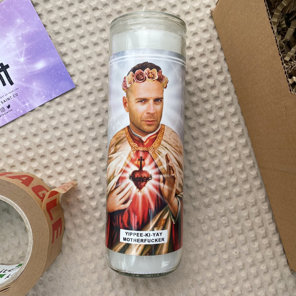 Saint Bruce Willis Prayer Candle