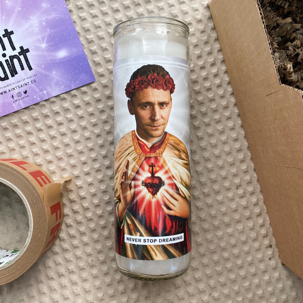 Saint Tom Hiddleston Prayer Candle