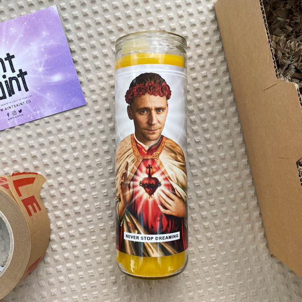 Saint Tom Hiddleston Prayer Candle