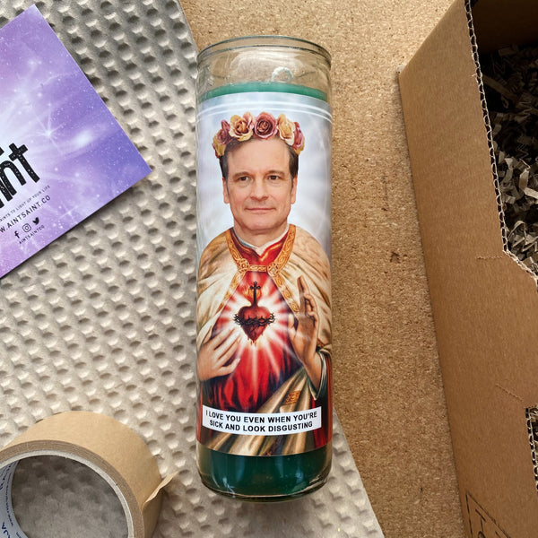 Saint Colin Firth Prayer Candle