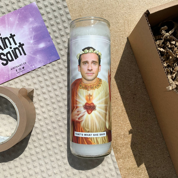 Saint Michael Scott | Steve Carell | The Office Prayer Candle